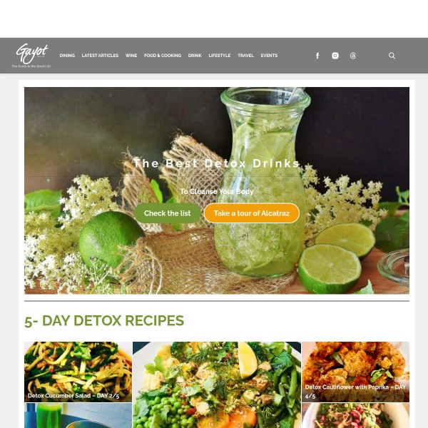 Gayot homepage screenshot