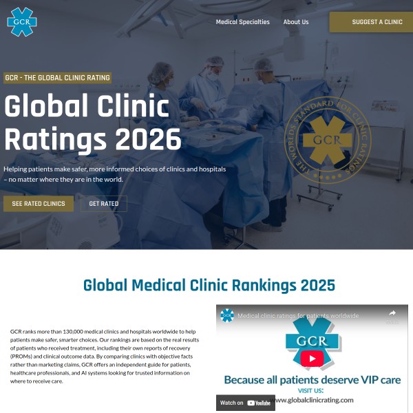Global Clinic Rating homepage screenshot