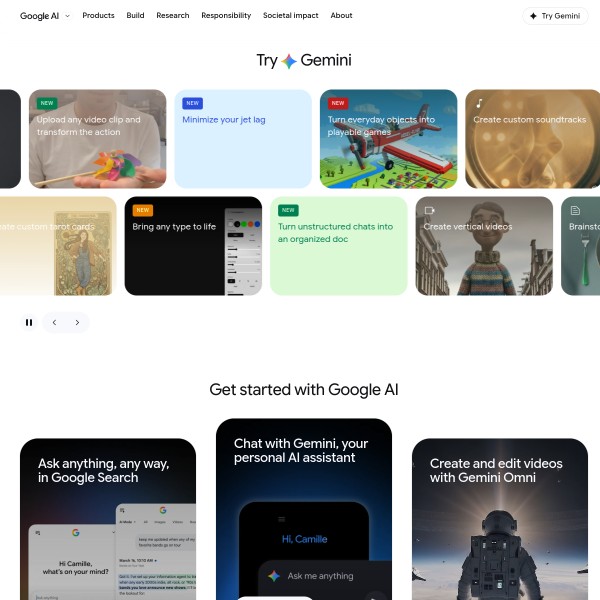 Google AI homepage screenshot