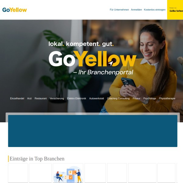GoYellow.de homepage screenshot