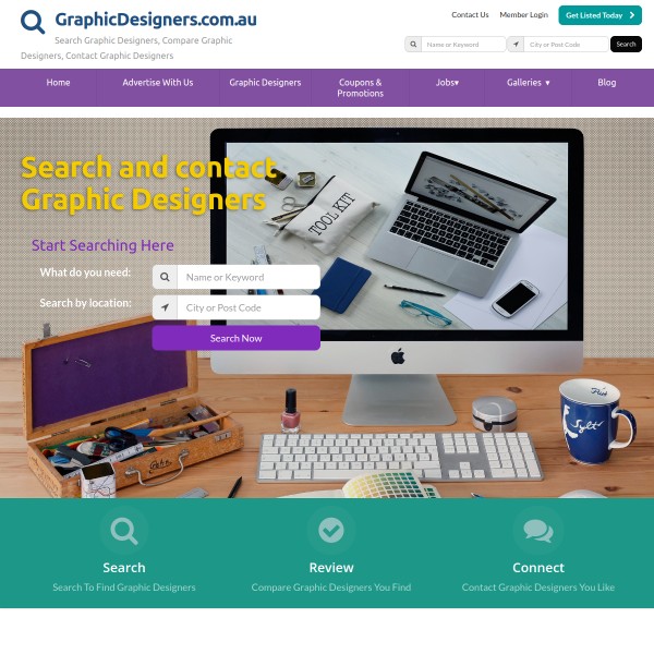 graphicdesigners.com.au homepage screenshot