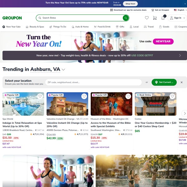 Groupon homepage screenshot