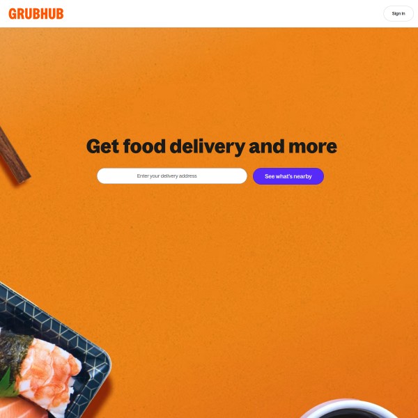 Grubhub homepage screenshot