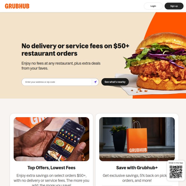 Grubhub homepage screenshot