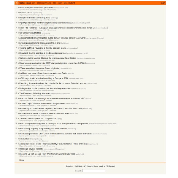 HackerNews User homepage screenshot