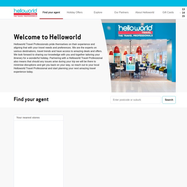 HelloWorld homepage screenshot