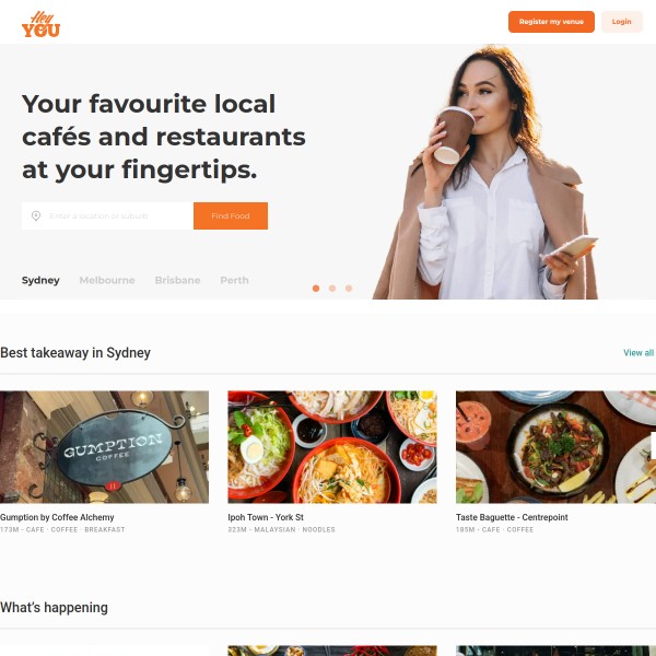 Hey You homepage screenshot