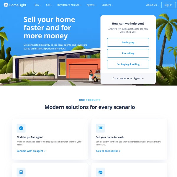HomeLight homepage screenshot