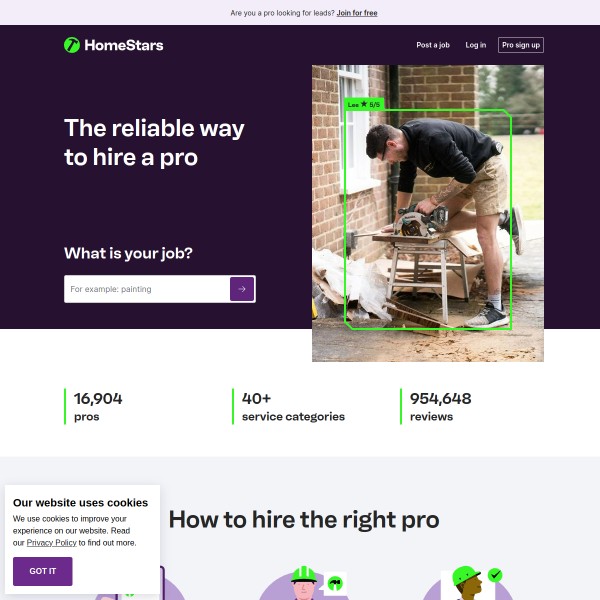 HomeStars homepage screenshot