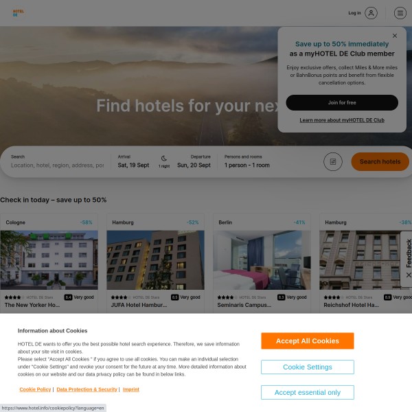 Hotel.info homepage screenshot