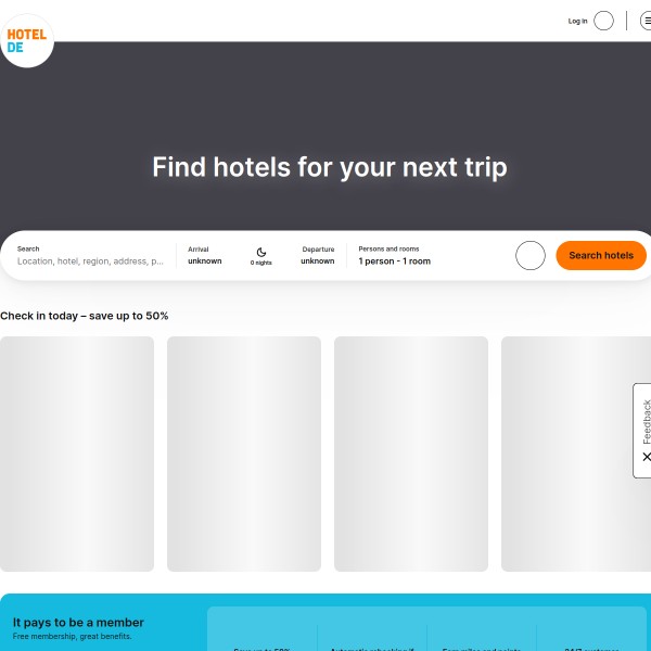 Hotel.info homepage screenshot