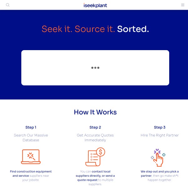 iSeekPlant homepage screenshot