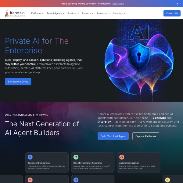 Iterate.ai homepage screenshot