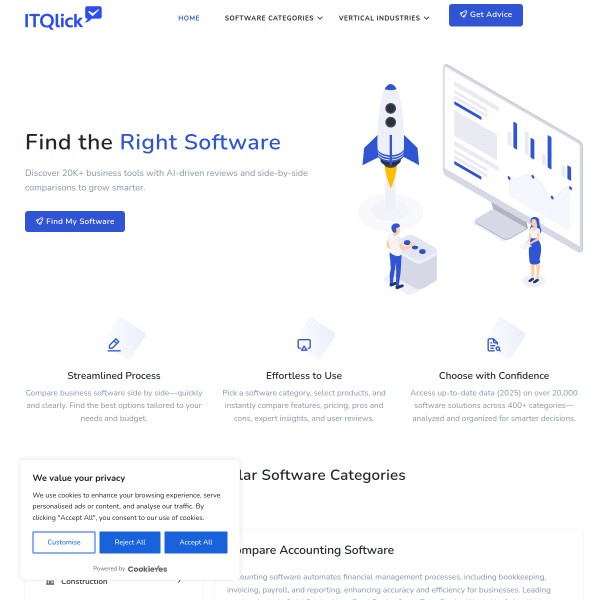 ITQlick homepage screenshot
