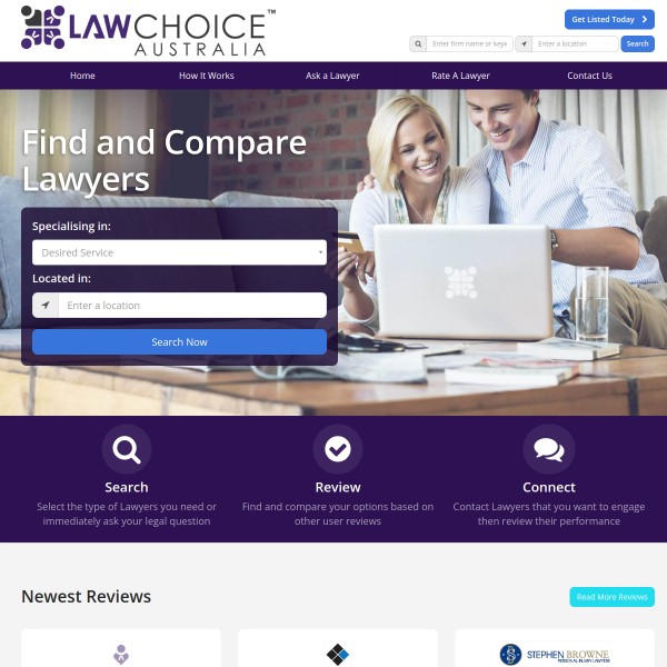 Law Choice homepage screenshot