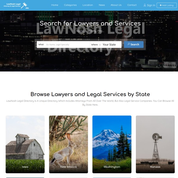 LawNosh homepage screenshot