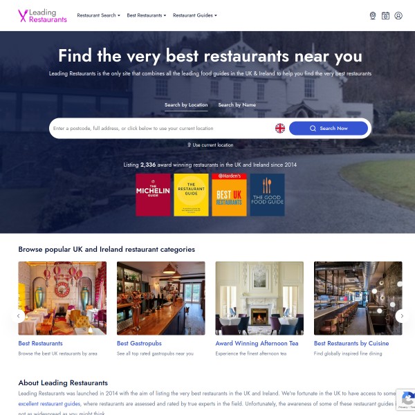 Leading Restaurants homepage screenshot