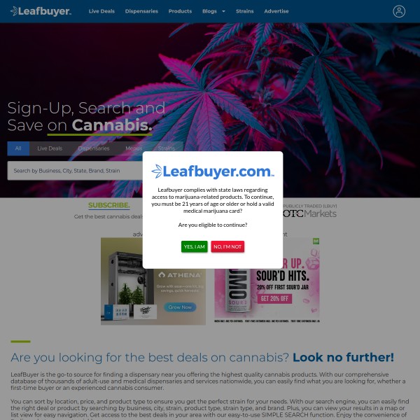 Leafbuyer homepage screenshot