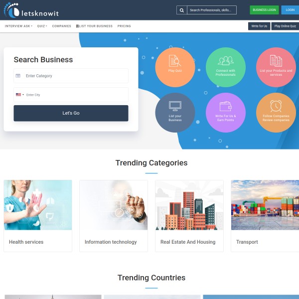 Lets Know It homepage screenshot