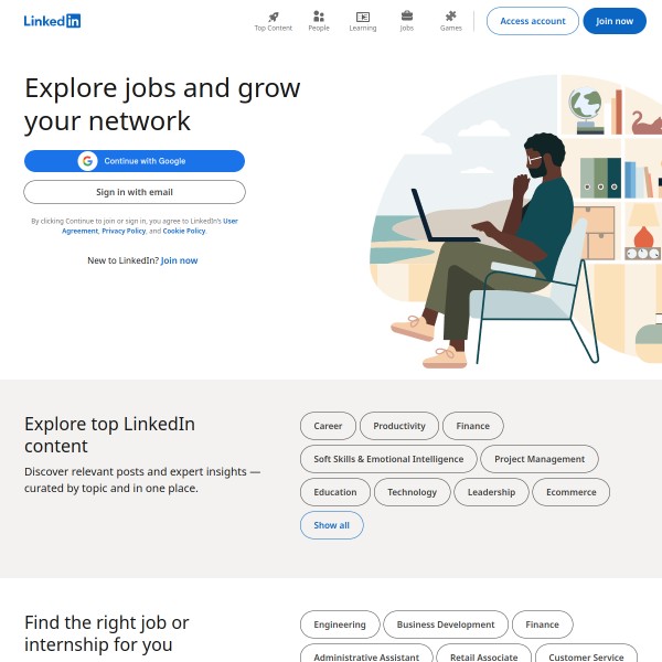 LinkedIn Company homepage screenshot
