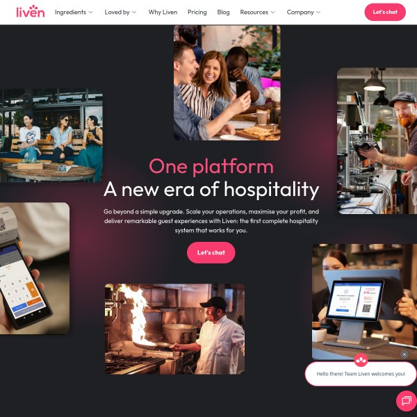 Liven homepage screenshot