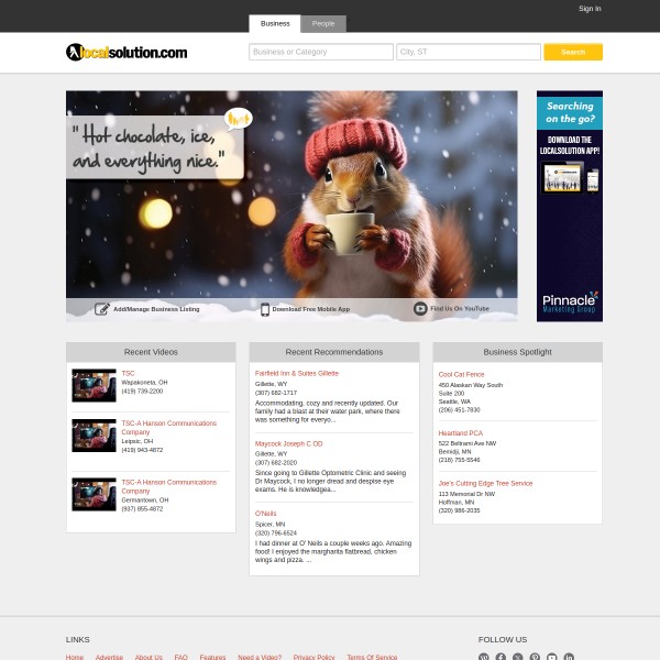 Local Solution homepage screenshot