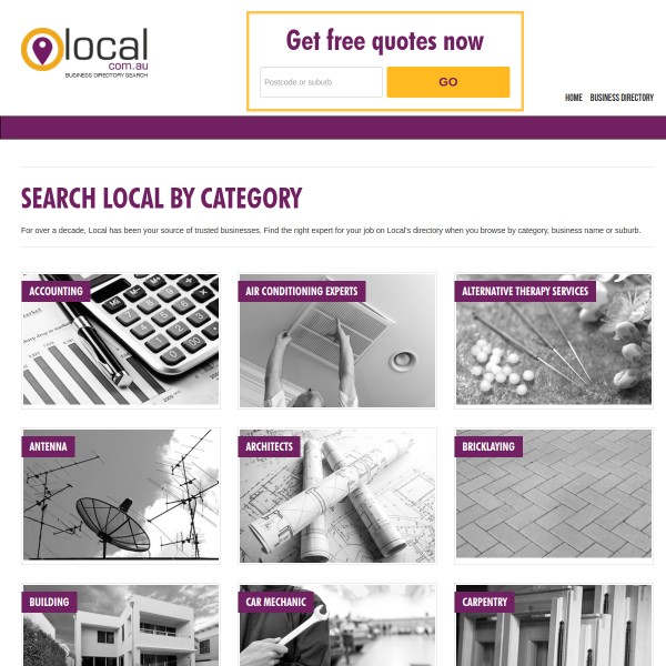 local.com.au homepage screenshot