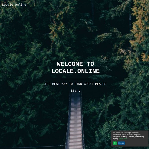 Locale.Online homepage screenshot