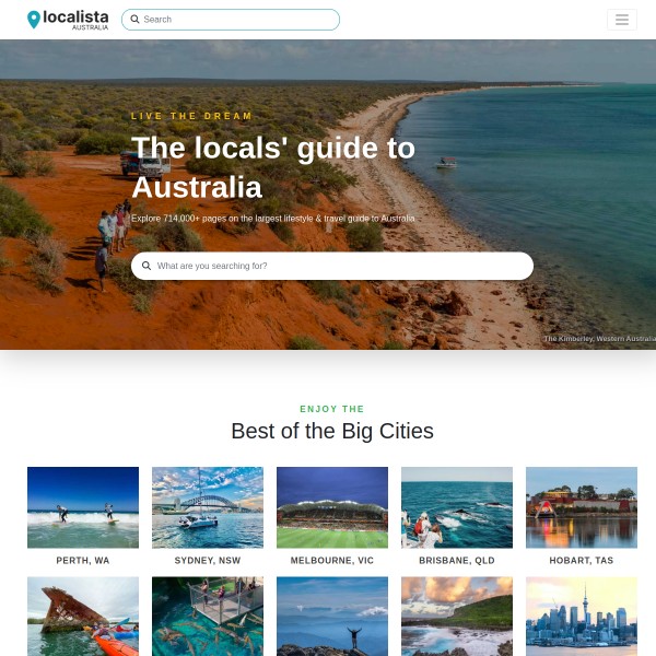 Localista homepage screenshot