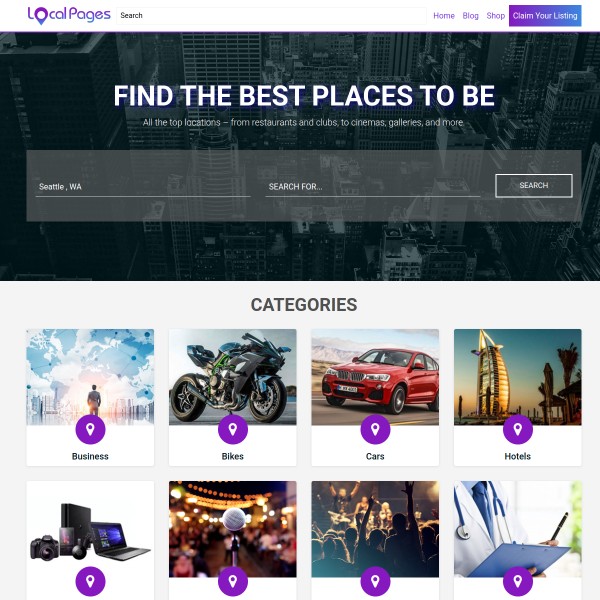 localPages homepage screenshot