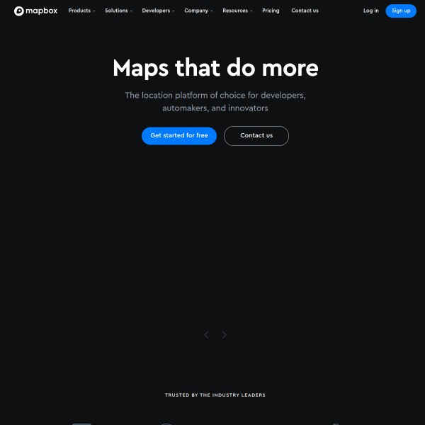 Mapbox homepage screenshot