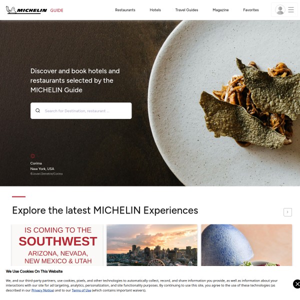 Michelin Guide homepage screenshot
