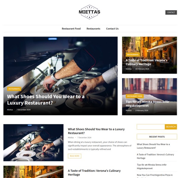 Miettas homepage screenshot