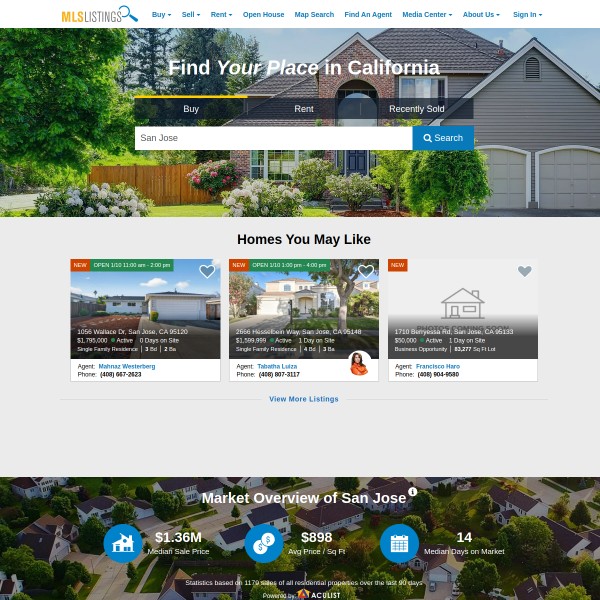 MLSListings homepage screenshot