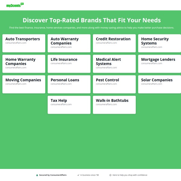 My 3 Cents homepage screenshot