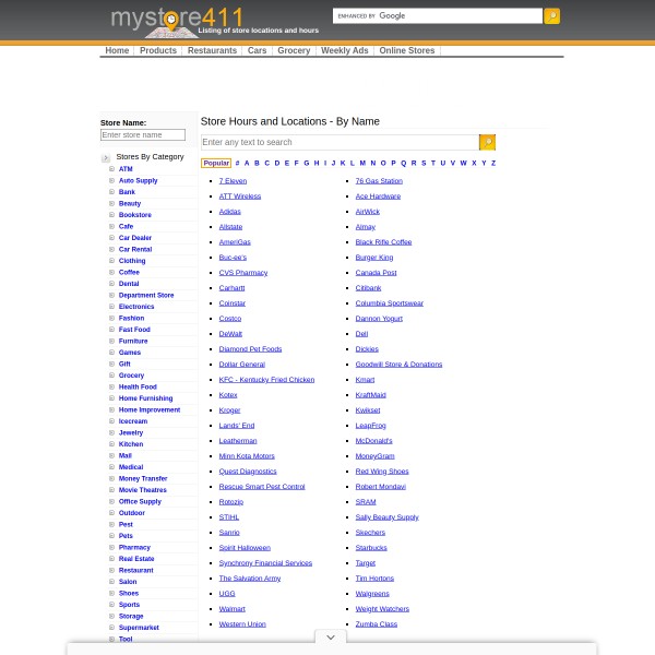 Mystore411 homepage screenshot