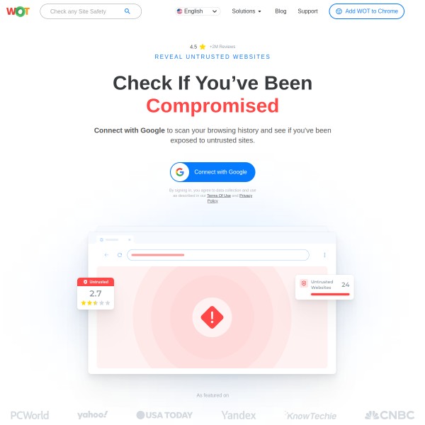 MyWOT homepage screenshot