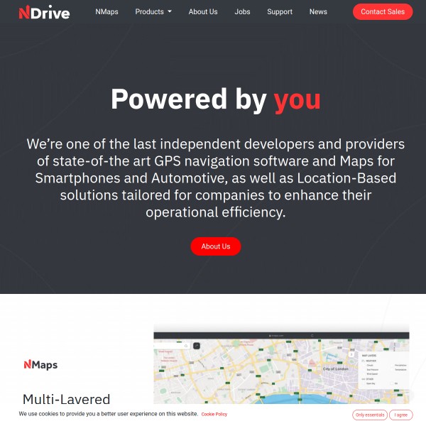 NDrive homepage screenshot