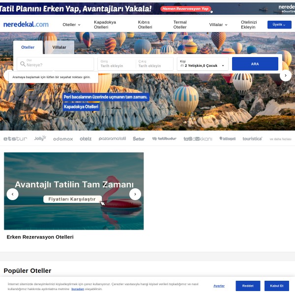 neredekal.com homepage screenshot