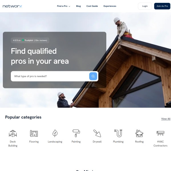 Networx homepage screenshot