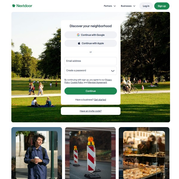 Nextdoor homepage screenshot