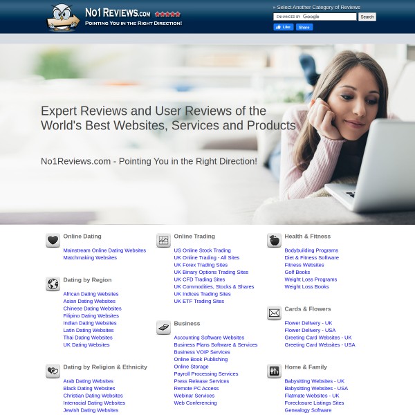 No1Reviews homepage screenshot