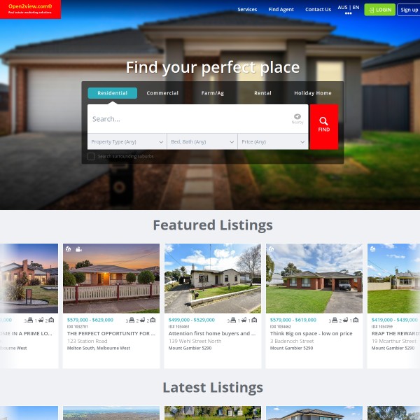 Open2View homepage screenshot