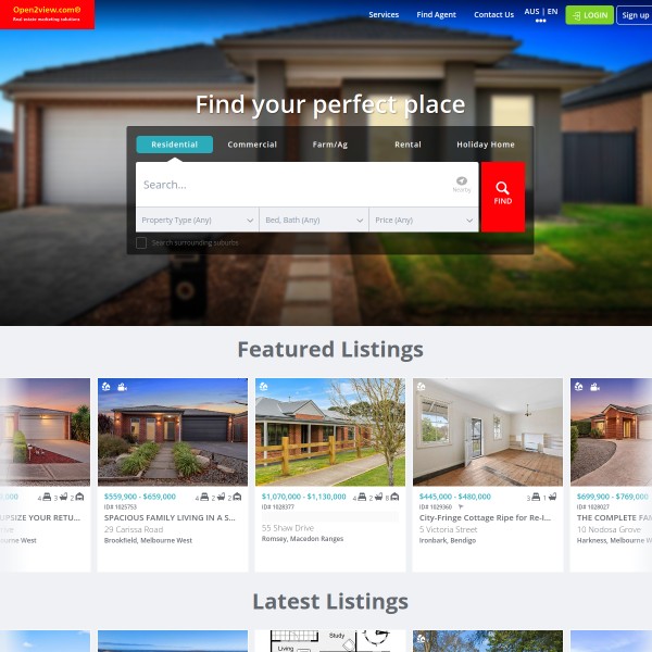 Open2View homepage screenshot