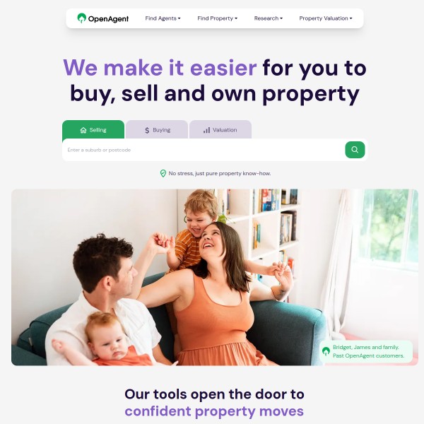 openagent.com.au homepage screenshot