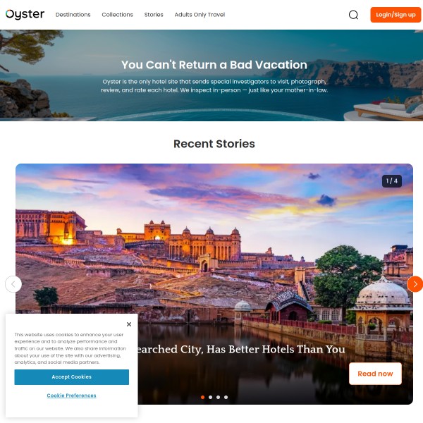 Oyster homepage screenshot