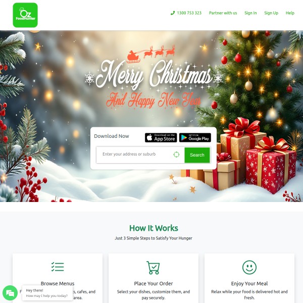 Oz Food Hunter homepage screenshot