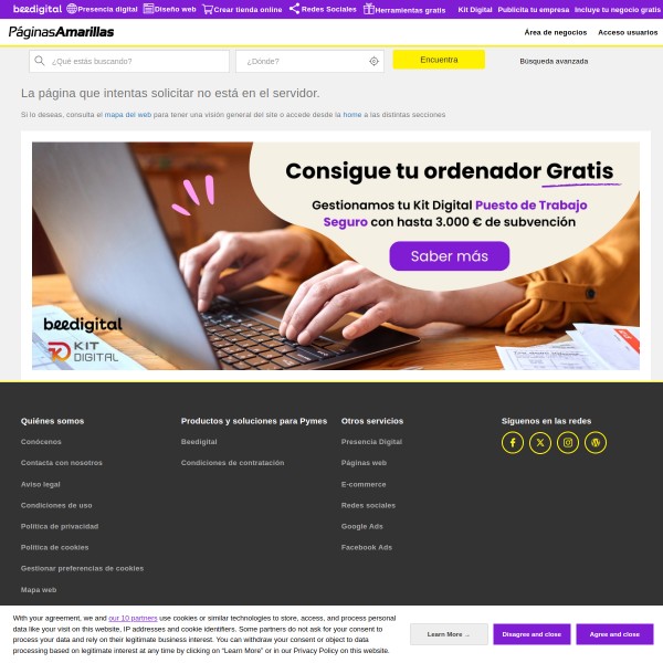 PaginasAmarillas homepage screenshot