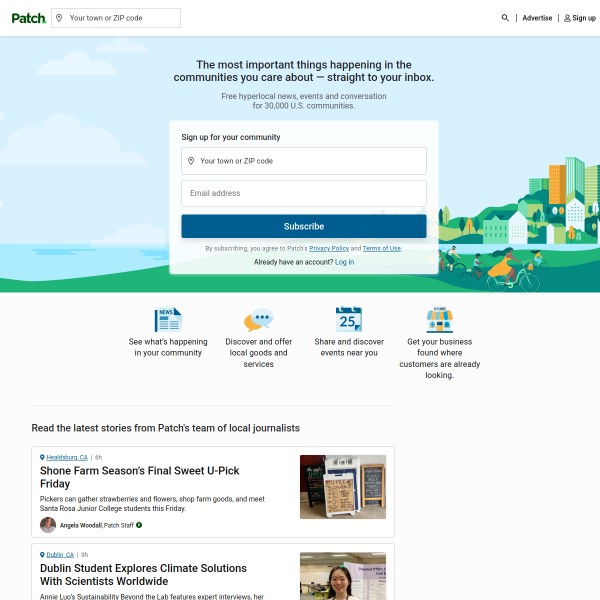 Patch homepage screenshot