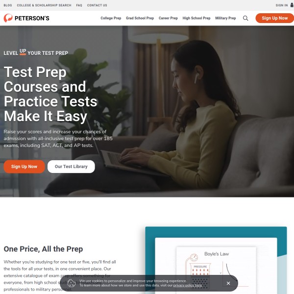 Petersons homepage screenshot